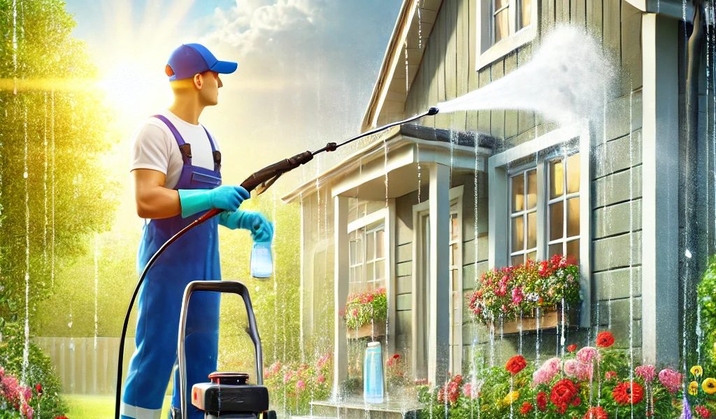 Power Washer cleaning exterior