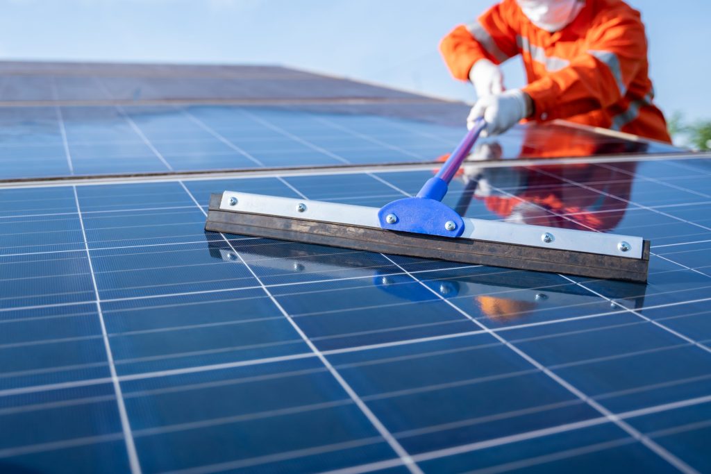 solar panel cleaning done by a pro