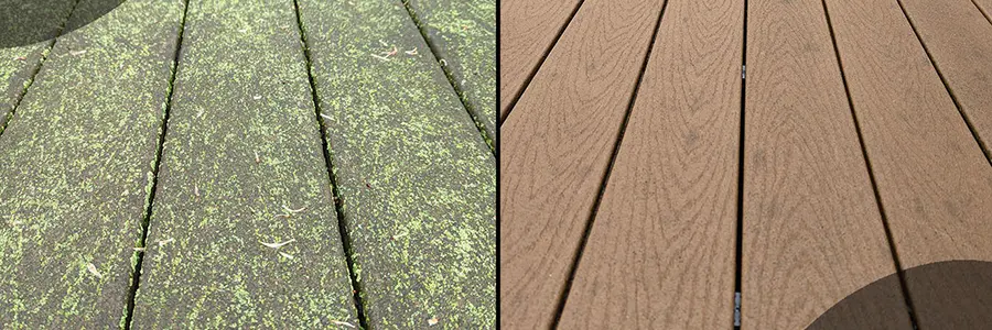 Power washing deck makes a huge difference