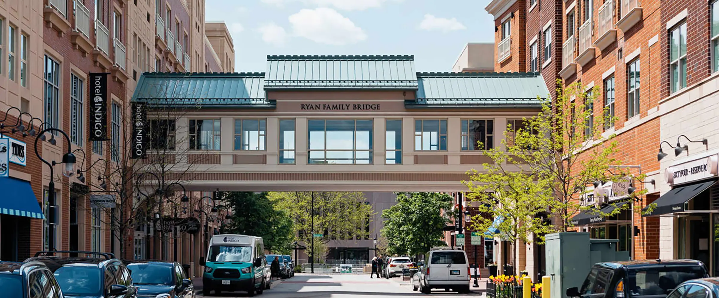Downtown street in Naperville, Illinois