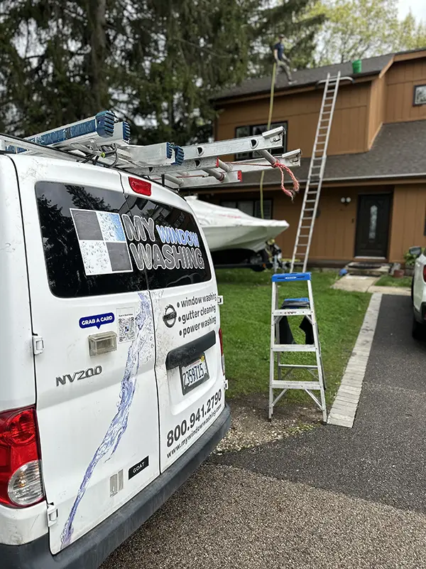 My Window Washing truck and ladders ready for a job