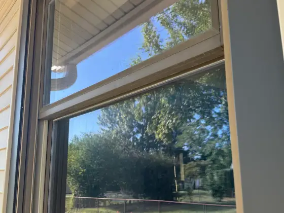 Window in Elk Grove Village, IL before inside & outside window cleaning