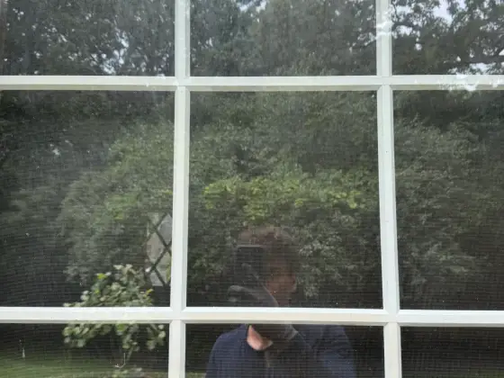 Window in Lake Forest, IL before window cleaning