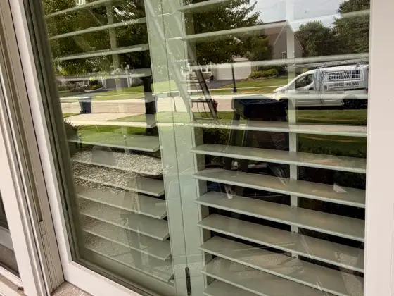 Window in Lake Villa, IL before inside & outside window cleaning