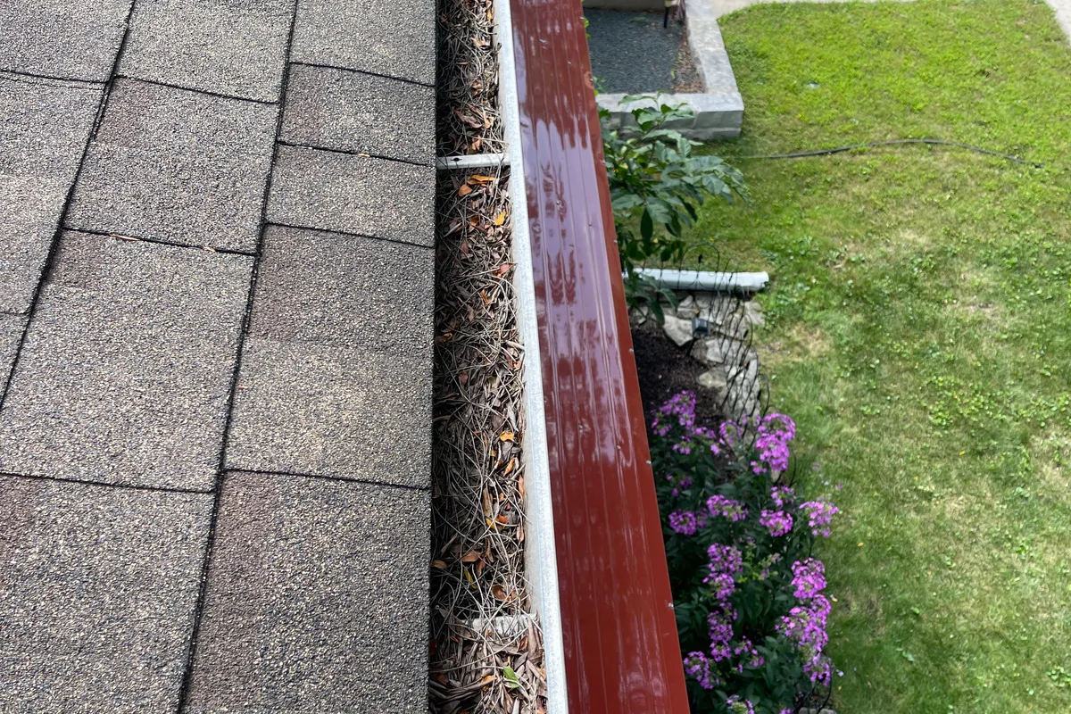 Gutter Cleaning before — Chicago IL 2-story house