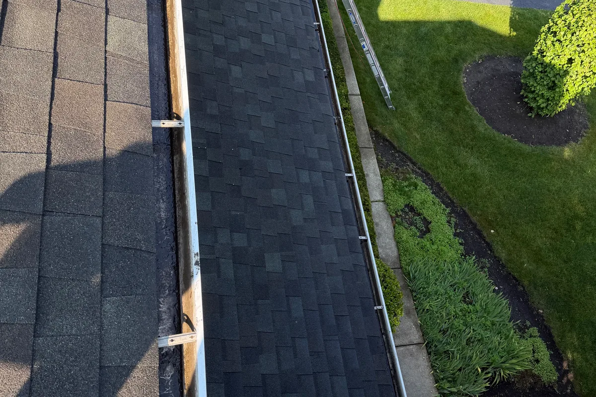 Gutter Cleaning after — Deerfield IL 2-story house