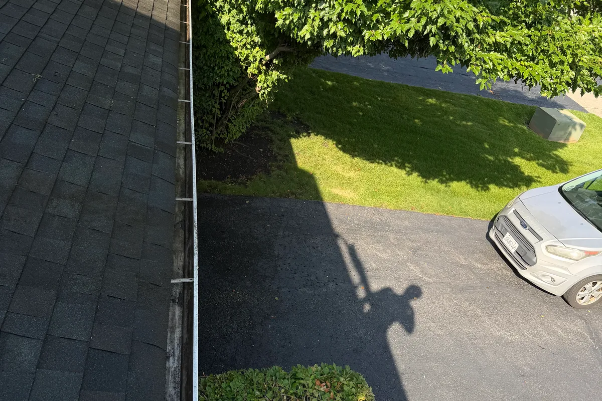 Gutter Cleaning before — Deerfield IL 2-story house