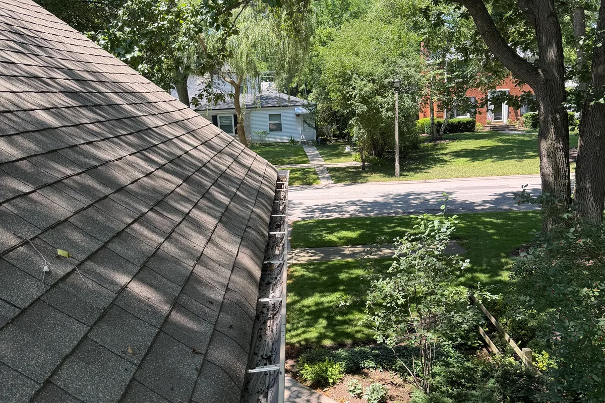 Gutter Cleaning after — Evanston IL 2-story house