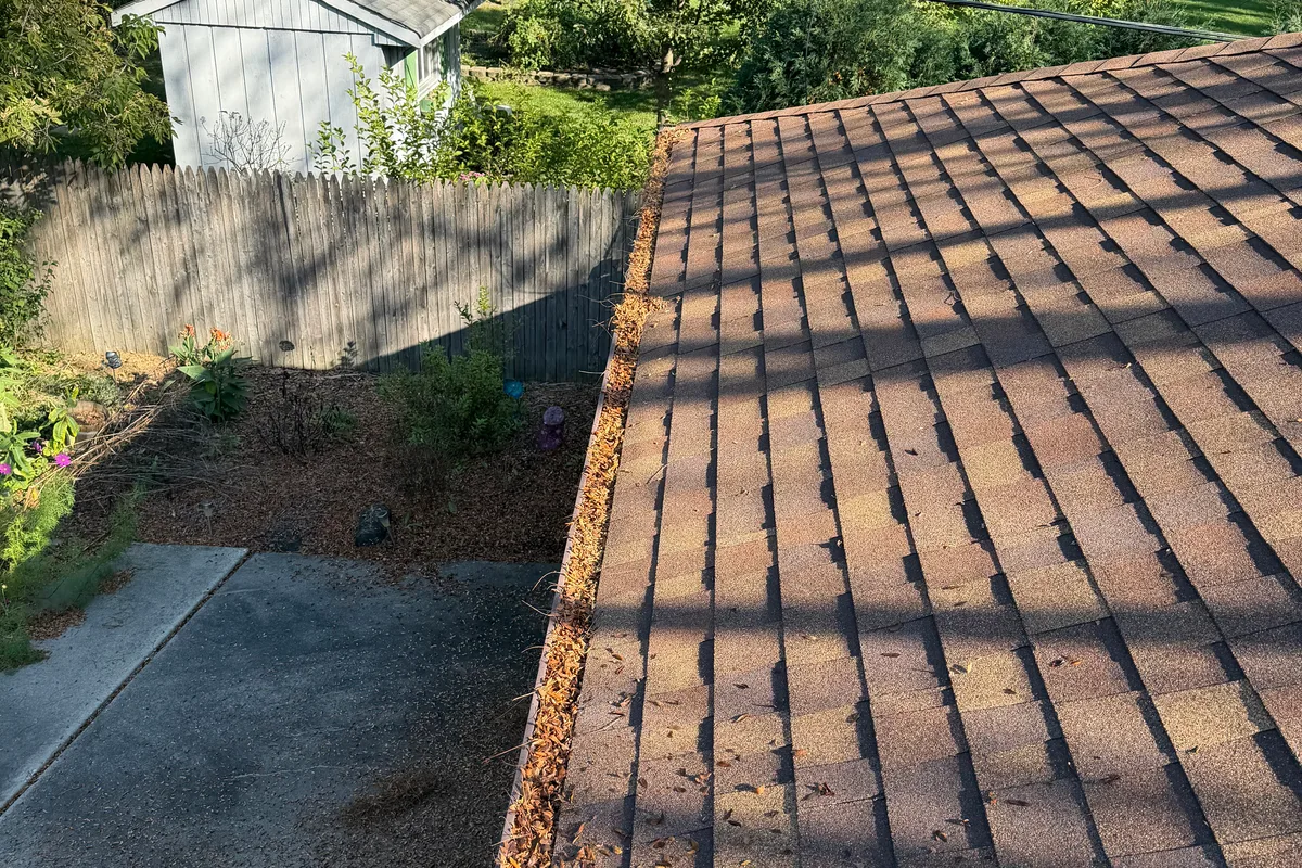 Gutter Cleaning before — Glenview IL 1-story house