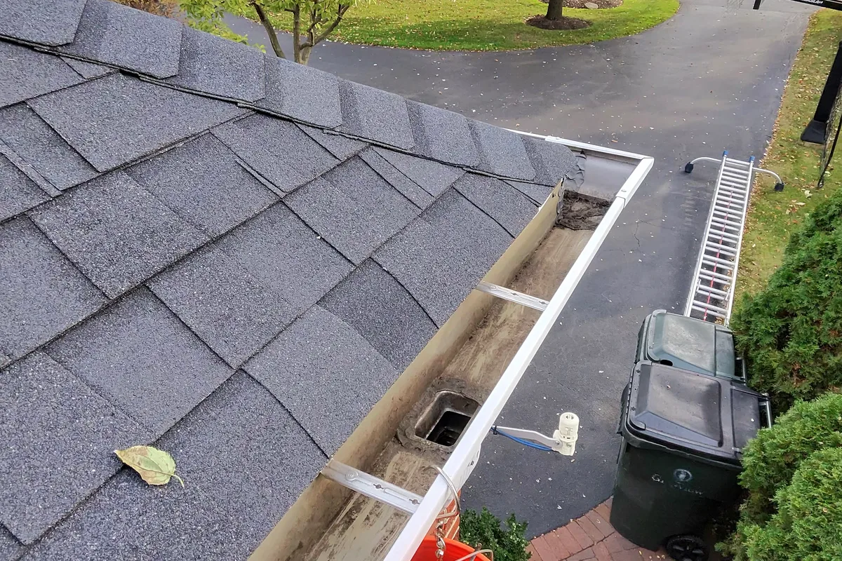 Gutter Cleaning after — Glenview IL 2-story house