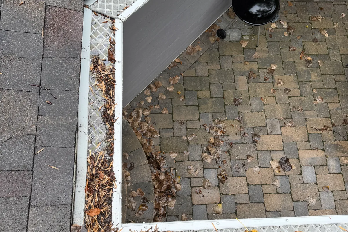 Gutter Cleaning before — Lake Forest IL 1-story house