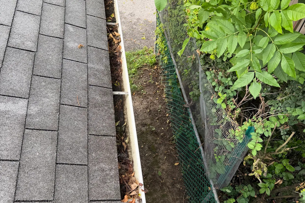 Gutter Cleaning before — Morton Grove IL 1-story house