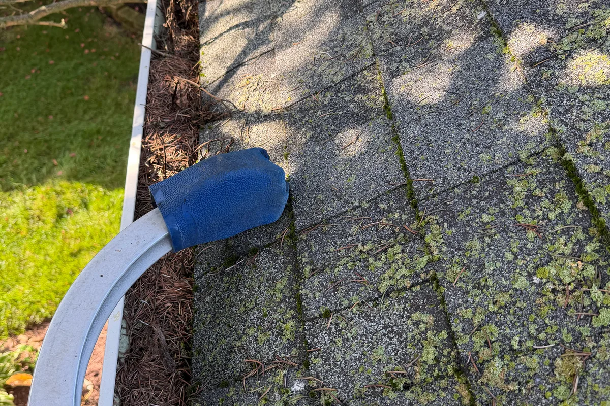 Gutter Cleaning before — Palatine IL 2-story house