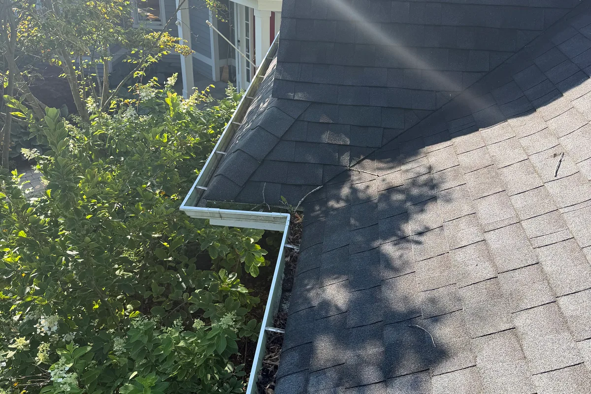 Gutter Cleaning before — Winnetka IL 1-story house