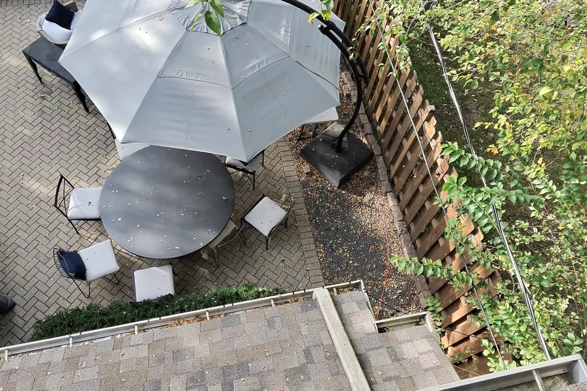 Gutter Cleaning before — Winnetka IL 2-story house