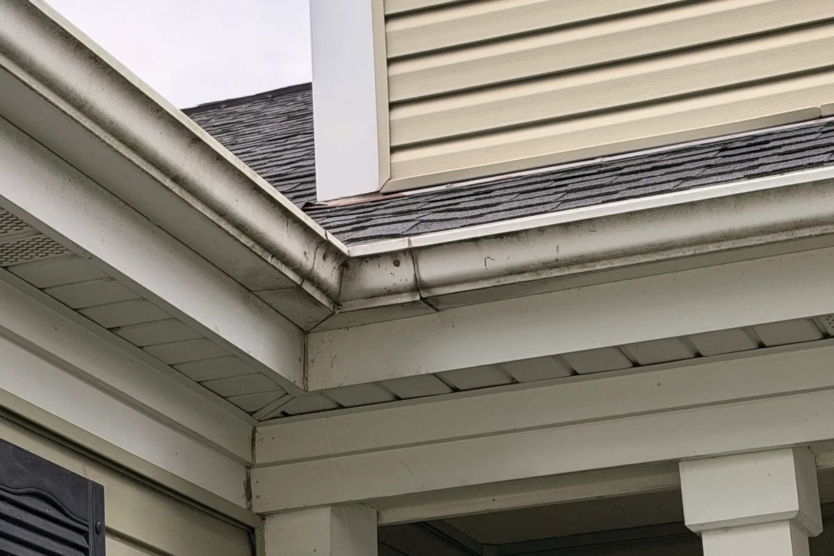 Power Washing before — Wheeling IL 2-story house