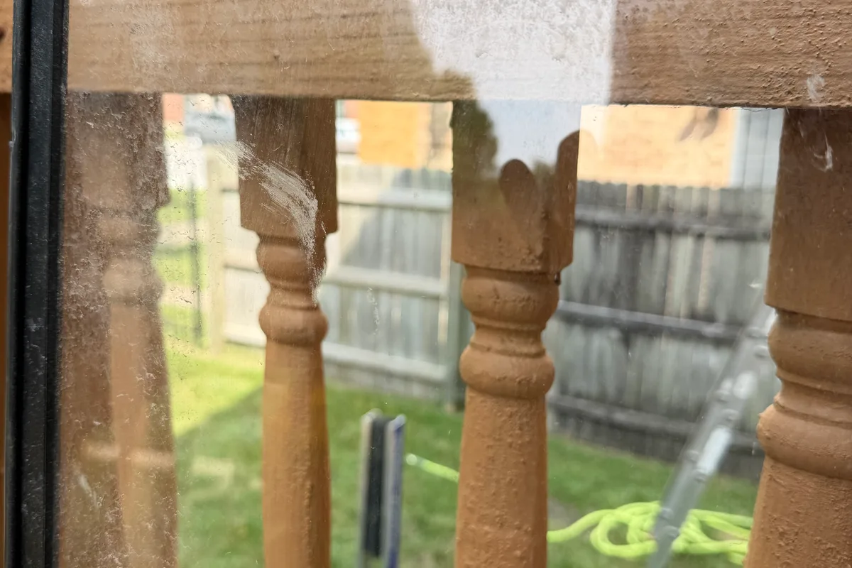 Window Washing before — Chicago IL 2-story house