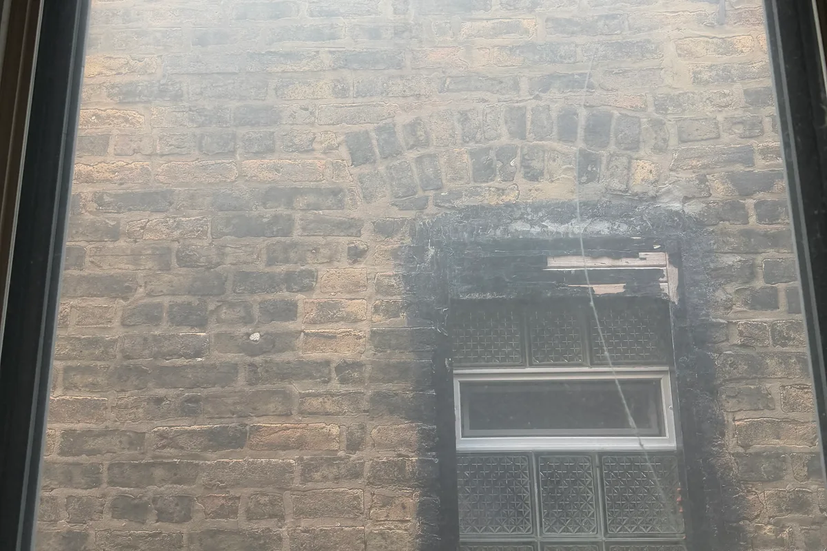Window Washing before — Chicago IL 3-story house