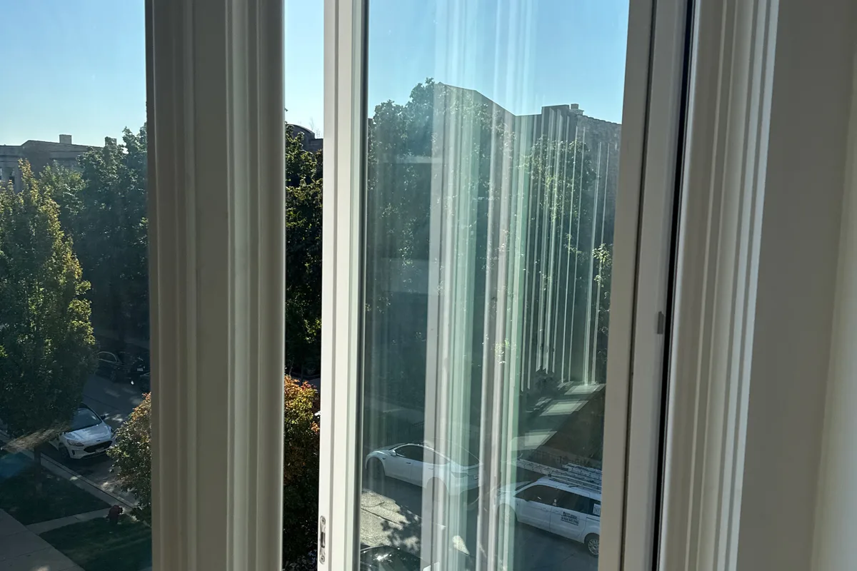 Window Washing before — Chicago IL 3-story house