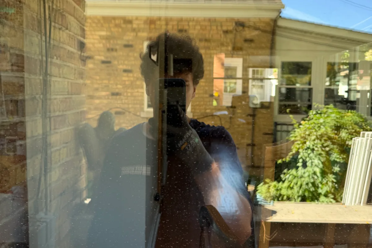 Window Washing before — Chicago IL 2-story house