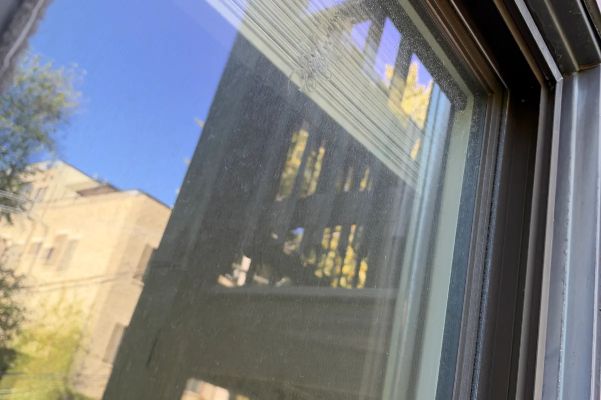 Window Washing before — Chicago IL 2-story house