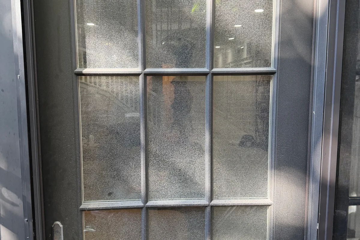 Window Washing before — Chicago IL 2-story house
