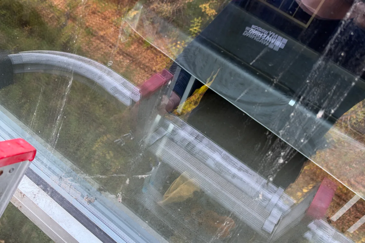 Window Washing before — Chicago IL 3-story house