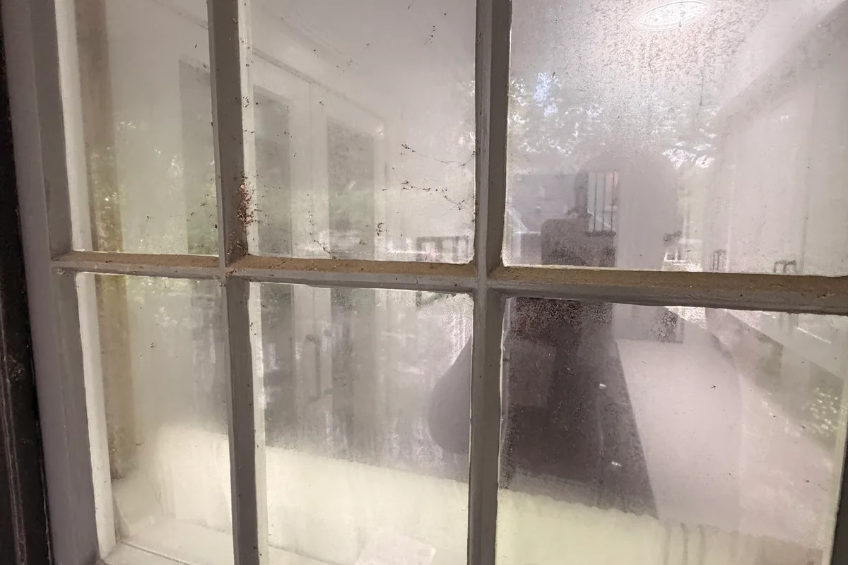 Window Washing before — Evanston IL 3-story house