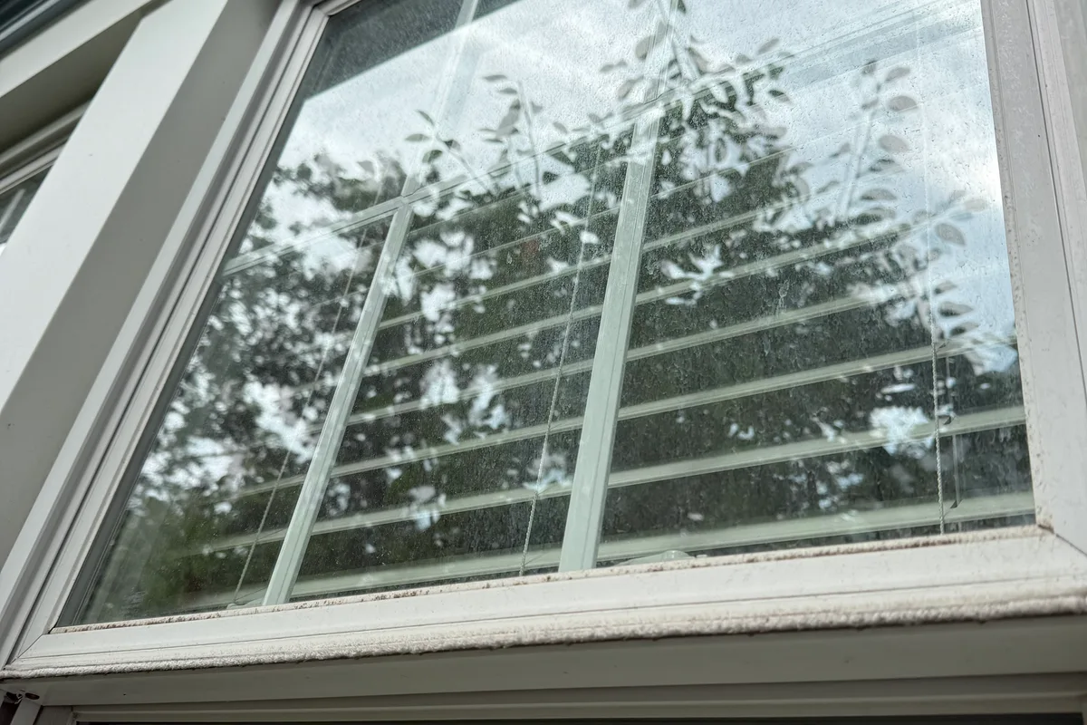 Window Washing before — Evanston IL 2-story house