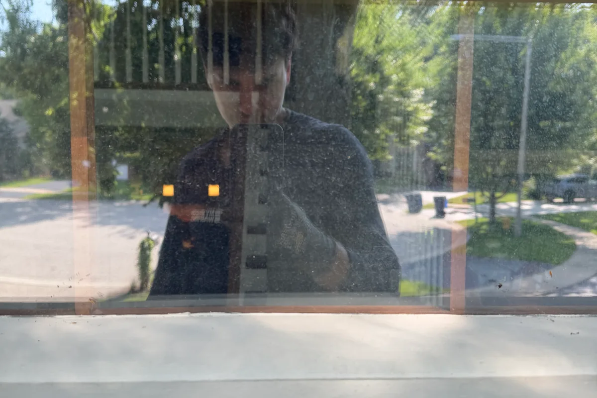 Window Washing before — Grayslake IL 2-story house