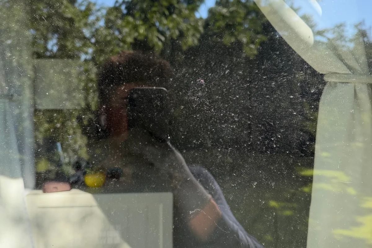 Window Washing before — Oakwood Hills IL 2-story house